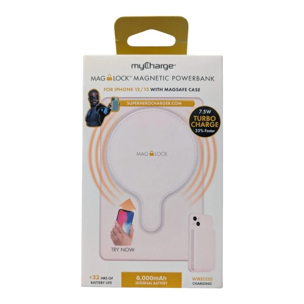 C5. MyCharge MagLock Magnetic 6000mah Powerbank Turbo Charge 32hrs  Pink